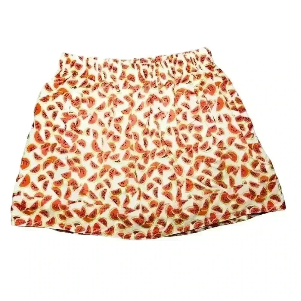 J. Crew Women's Watermelon Print Cotton Mini Skirt XS Summer Casual